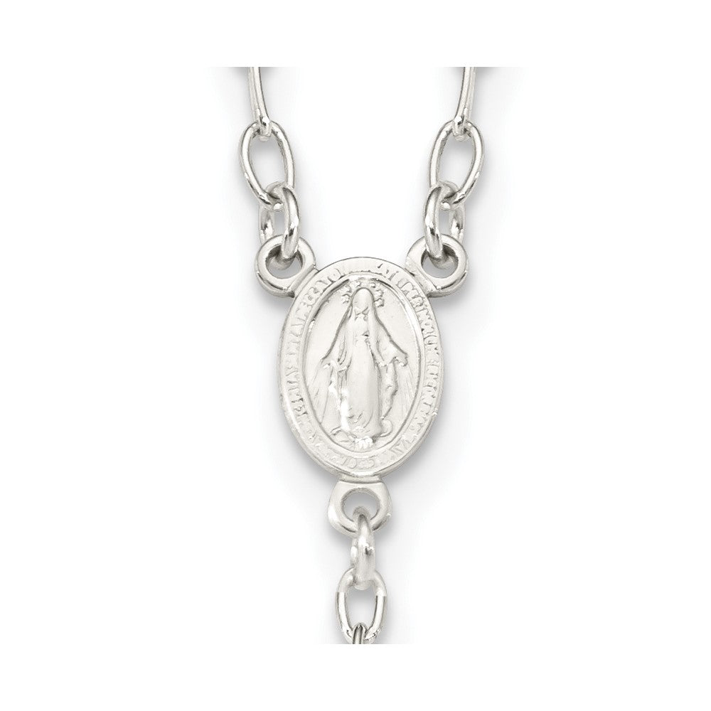 Sterling Silver Rose and Gold-plated Mirror Beads 26 inch Rosary
