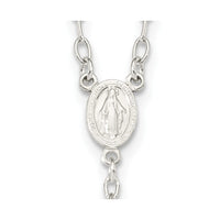 Sterling Silver Rose and Gold-plated Mirror Beads 26 inch Rosary