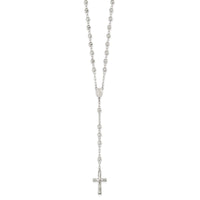Sterling Silver Polished Mirror Beads 26 inch Rosary