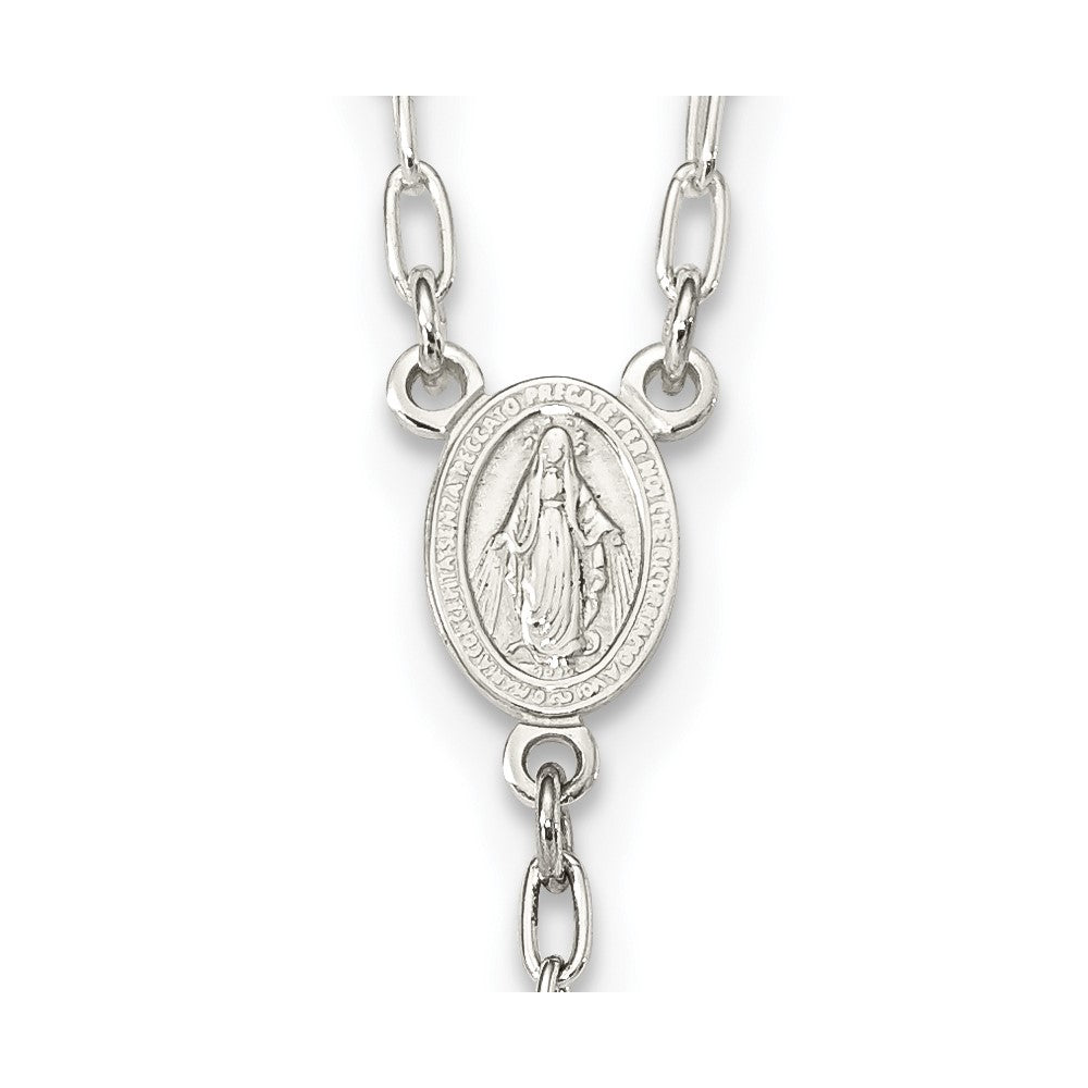 Sterling Silver Polished Mirror Beads 26 inch Rosary