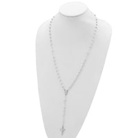 Sterling Silver Polished Mirror Beads 26 inch Rosary