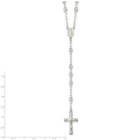 Sterling Silver Polished Mirror Beads 26 inch Rosary