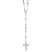 Sterling Silver Polished Mirror Beads 26 inch Rosary