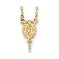 Sterling Silver Flash Gold-plated Polished Crucifix Rosary 18 inch Necklace