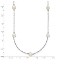 Sterling Silver RH-plated Freshwater Cultured Pearl Necklace