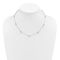 Sterling Silver RH-plated Freshwater Cultured Pearl Necklace
