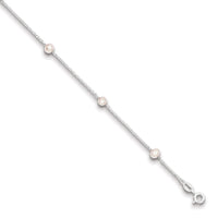 Sterling Silver RH-pltd 4-5mm Pink FWC Pearl 5 inch w/1in ext Bracelet