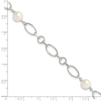Sterling Silver Polished FW Cultured Pearl Bracelet