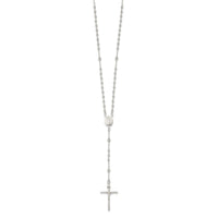 Sterling Silver Polished Rosary Necklace