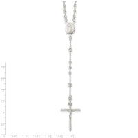 Sterling Silver Polished Rosary Necklace
