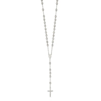 Sterling Silver Polished Mirror Beaded 26 inch Rosary