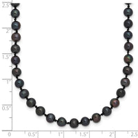 Sterling Silver Rhod-plated 4-5mm Black FWC Pearl Necklace