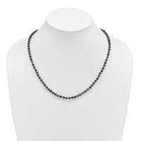 Sterling Silver Rhod-plated 4-5mm Black FWC Pearl Necklace