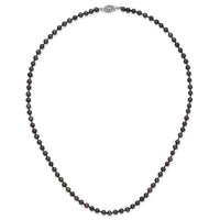 Sterling Silver Rhod-plated 4-5mm Black FWC Pearl Necklace