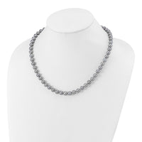 Sterling Silver Rhodium 7-8mm Grey FWC Pearl Necklace