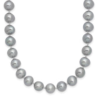 Sterling Silver Rhodium 7-8mm Grey FWC Pearl Necklace