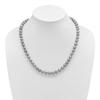 Sterling Silver Rhodium 8-9mm Grey FWC Pearl Necklace