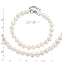 Sterling Silver RH 6-7mm FWC Pearl 18/2 Necklace 7/1 Brace/Earring Set