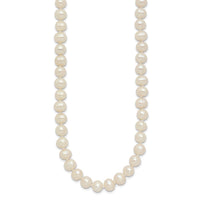 6-7mm White Semi-round Freshwater Cultured Pearl Endless Necklace