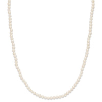 6-7mm White Semi-round Freshwater Cultured Pearl Endless Necklace