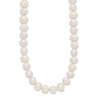 9-10mm White Semi-round Freshwater Cultured Pearl Endless Necklace