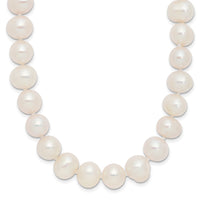 9-10mm White Semi-round Freshwater Cultured Pearl Endless Necklace