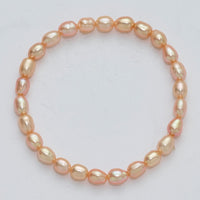 4-5mm Pink Rice Freshwater Cultured Pearl Small Stretch Bracelet