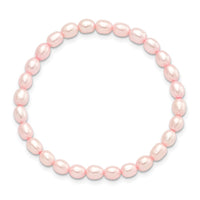 4-5mm Pink Rice Freshwater Cultured Pearl Small Stretch Bracelet