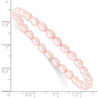 4-5mm Pink Rice Freshwater Cultured Pearl Small Stretch Bracelet