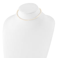 Sterling Silver RH-plate 4-5mm White Rice FWC Pearl Children's Necklace