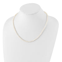 Sterling Silver Rhodium 4-5mm White FWC Pearl Necklace