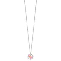 Sterling Silver Polished Enameled Butterfly Earrings & Necklace Set