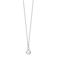 Sterling Silver Rhodium-plated 8-9mm White FWC Pearl Earring/Necklace Set