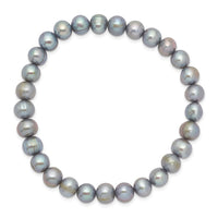 6-7mm Grey Semi-round Freshwater Cultured Pearl Stretch Bracelet