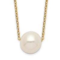 Sterling Silver Gold-plated 8-9mm FWC Pearl 18inch Necklace