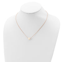 Sterling Silver Rose-plated 18k Flash-pl 8-9mm White FWC Pearl Necklace