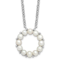 Sterling Silver Rhodium-plated 3-3.5mm FWC Pearl 1.75in ext Necklace