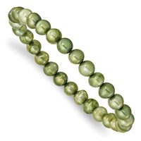 6-7mm Grn/Gry/Wht/Blck/Brwn Semi-round FWC Pearl Stretch Bracelet 5 pc Set