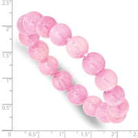 Pink Rose Quartz 10.00mm Beaded Stretch Bracelet