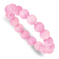 Pink Rose Quartz 10.00mm Beaded Stretch Bracelet