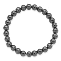 Hematite 7mm Beaded Stretch Bracelet