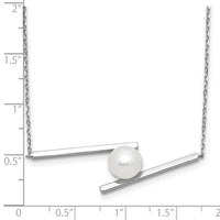 Sterling Silver Rhodium-plated 8-9mm FWC Pearl 16in w/1.5in ext Necklace