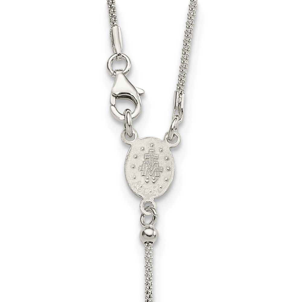 Sterling Silver 24in Rosary Necklace