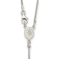 Sterling Silver 24in Rosary Necklace