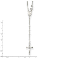Sterling Silver 24in Rosary Necklace