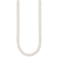 Sterling Silver Rh-plated 6-7mm FWC Pearl 14in w/2in ext Choker