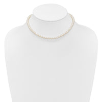 Sterling Silver Rh-plated 6-7mm FWC Pearl 14in w/2in ext Choker