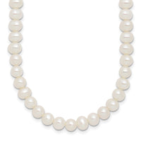 Sterling Silver Rh-plated 6-7mm FWC Pearl 14in w/2in ext Choker
