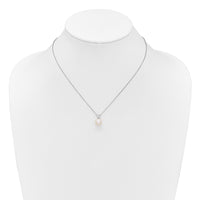 Sterling Silver Rh-plated FWC Pearl and CZ 17in Necklace/Earring Set
