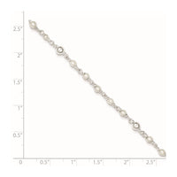 Sterling Silver Polished 9in Plus 1in ext FWC Pearl and Heart Anklet